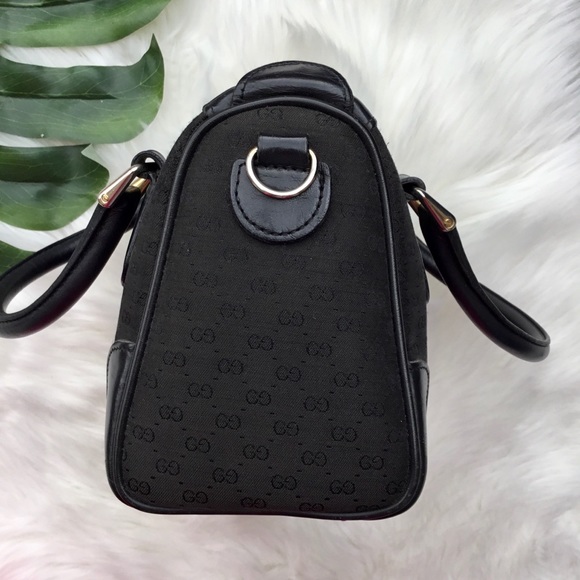 Vintage Gucci Boston Bag Web Black w/ Dust Bag - Picture 7 of 16